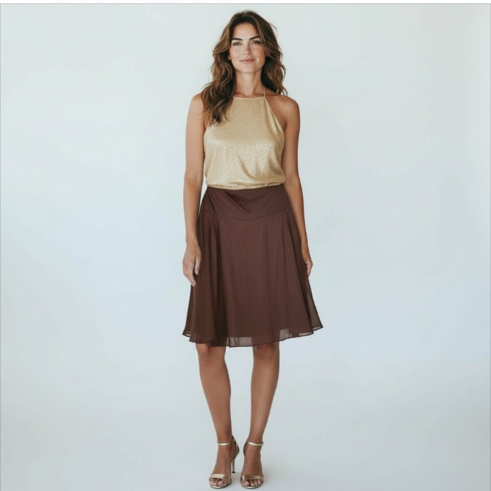 NWT White House Black Market Silk Cotton Skirt Size 12